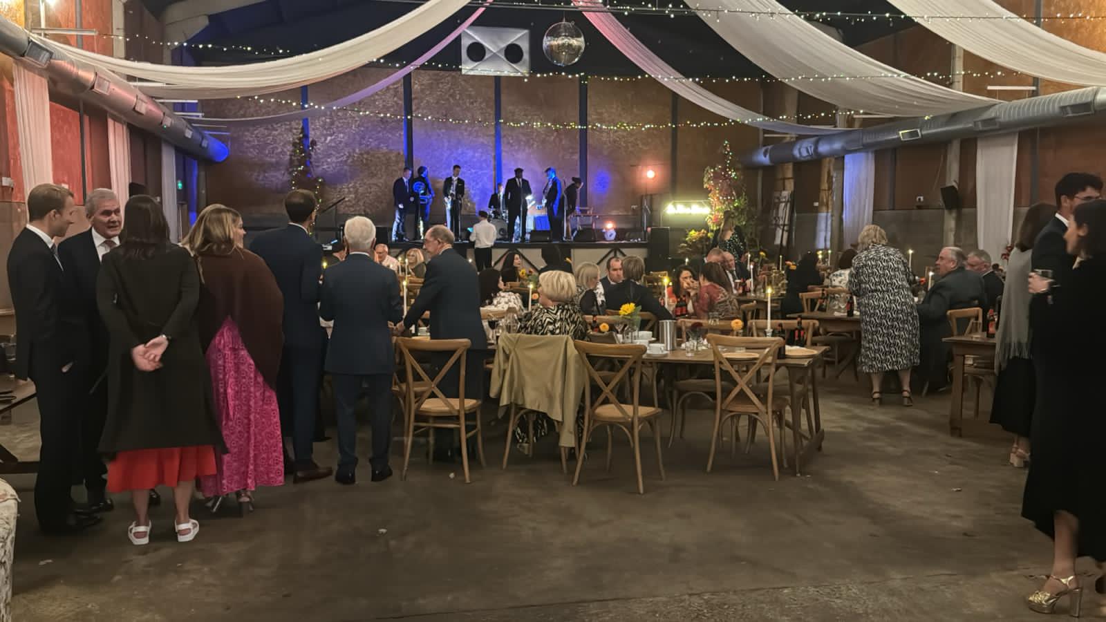 band playing at a wedding